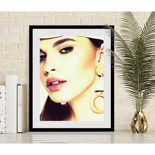 4049009836704 - Bild QUEENCE Ania Bilder Gr B H 40 cm x 50 cm Wandbild Frau Hochformat 1 St goldfarben Bild Kunstdruck Bilder mit Rahmen