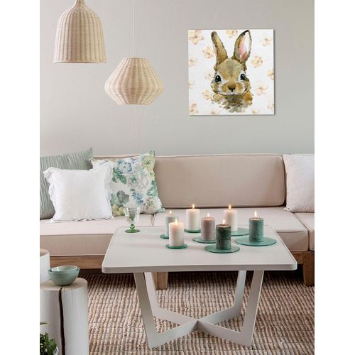 4049009864479 - Leinwandbild QUEENCE Addax Bilder Gr B H 40 cm x 40 cm Hase quadratisch 1 St weiß Leinwandbilder