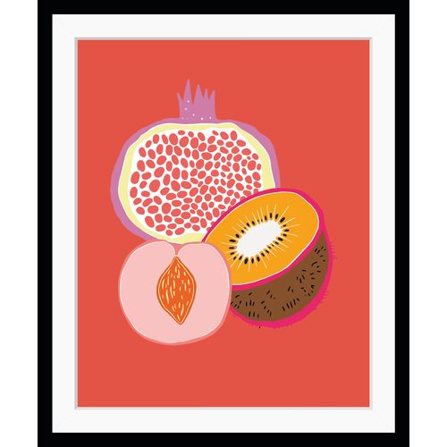 4049009921219 - Bild QUEENCE Franka Bilder Gr B H 30 cm x 40 cm Wandbild Obst Hochformat bunt (coral orange) Kunstdrucke Obst gerahmt