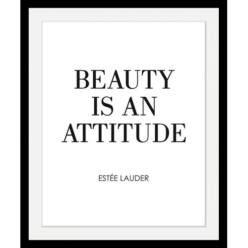 4049009635406 - Leonique Bild »Zitat Estée Lauder« Schwarz-Weiss-Schriftzug-Motivationsbilder-Sprüche & Texte HD Premium Poster-Druck inkl Holzrahmen