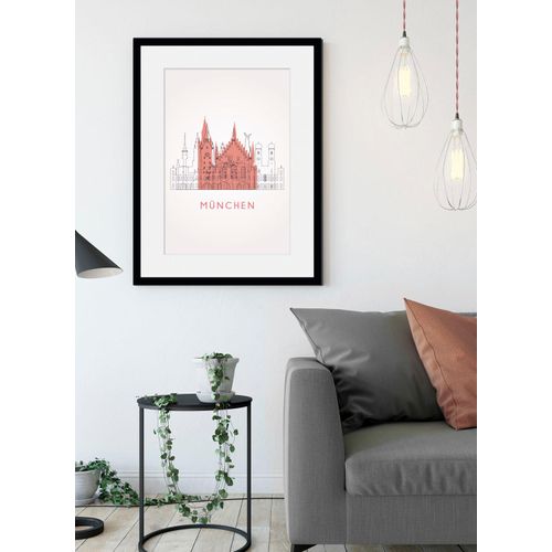 4049009840046 - Bild »München Church« Gebäude-Kirche-Religion-München-Deutschland-Kunst (1 St) HD Premium Poster-Druck inkl Holzrahmen