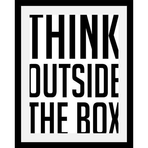 4049009352495 - Bild »Think outside« Sprüche & Texte-Schriftzug-Schwarz-Weiss-Motivationsbilder HD Premium Poster-Druck inkl Holzrahmen 4049009352495 - Bild »Think outside« Sprüche & Texte-Schriftzug-Schwarz-Weiss-Motivationsbilder HD Premium Poster-Druck inkl Holzrahmen