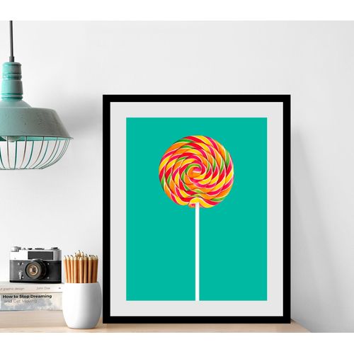 4049009839903 - Bild »Lollipop« Süssigkeiten-Kunst-Foto-Süssspeisen-Lebensmittel (1 St) HD Premium Poster-Druck inkl Holzrahmen