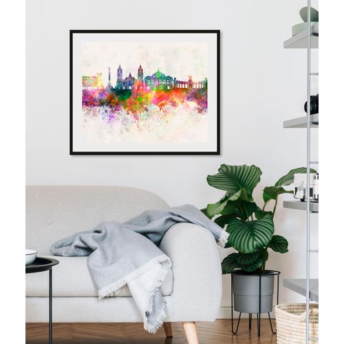 4049009842484 - Bild QUEENCE Skyline Color Splash Bilder Gr B H 70 cm x 50 cm Wandbild Städte Querformat 1 St bunt Bild Kunstdruck Bilder mit Rahmen