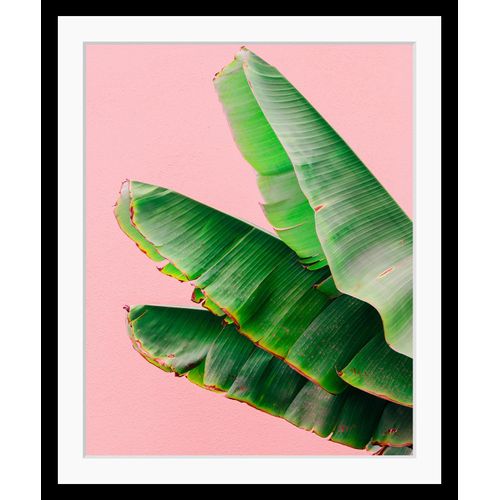 4049009894759 - Bild QUEENCE Greta Bilder Gr B H 40 cm x 50 cm Wandbild Blätter Hochformat rosa (rosa grün) Kunstdrucke gerahmt Blätter
