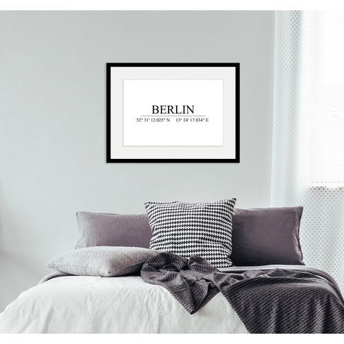 4049009837329 - Bild QUEENCE BERLIN Bilder Gr B H 40 cm x 30 cm Wandbild Städte Querformat 1 St weiß Bild Kunstdruck Bilder mit Rahmen
