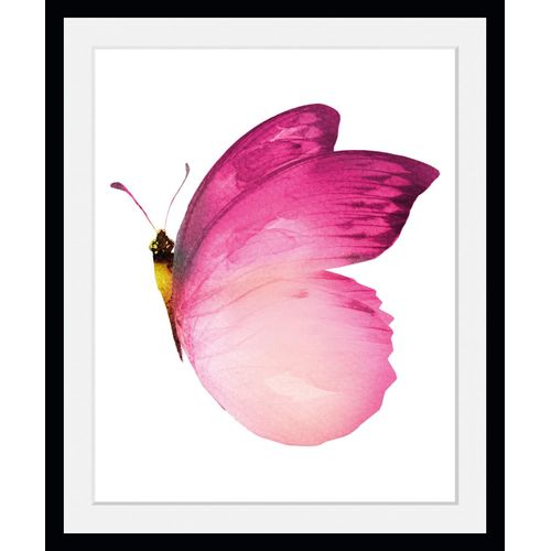 4049009846499 - Bild QUEENCE Judy Bilder Gr B H 40 cm x 50 cm Wandbild Schmetterlinge Hochformat 1 St rosa Bild Kunstdruck Bilder mit Rahmen
