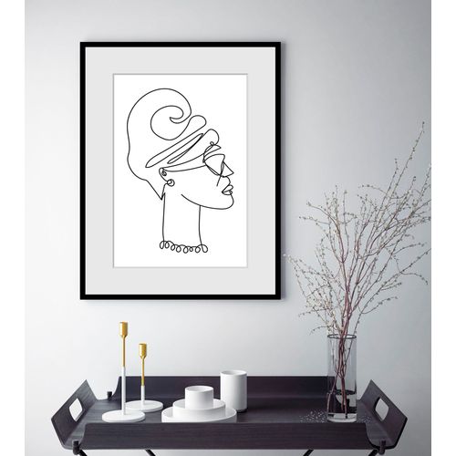 4049009840732 - Bild QUEENCE Saskia Bilder Gr B H 40 cm x 50 cm Wandbild Frau Hochformat 1 St weiß Bild Kunstdruck Bilder mit Rahmen