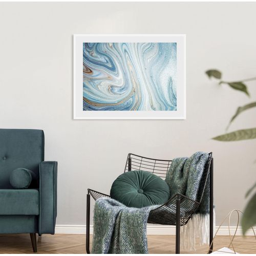 4049009918851 - Bild QUEENCE Marcello Bilder Gr B H 50 cm x 40 cm Wandbild Abstrakt Querformat 1 St blau (weiß) Bild Kunstdruck Bilder mit Rahmen 4049009918851 - Bild QUEENCE Marcello Bilder Gr B H 50 cm x 40 cm Wandbild Abstrakt Querformat 1 St blau (weiß) Bild Kunstdruck Bilder mit Rahmen