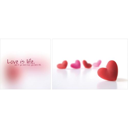 4049009046127 - Leinwandbild »Love is Life« Herz-Herzbilder-Kunst-Modern-Spa-Spa Bilder-Sprüche-Sprüche & Texte-Schriftzug-Schriftzüge (Set) Premium-Leinwandstoff Handarbeit aus Deutschland Spruch 2er Set