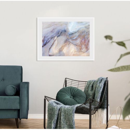 4049009919469 - Bild QUEENCE Mandala Bilder Gr B H 70 cm x 50 cm Wandbild Abstrakt Querformat 1 St goldfarben (weiß) Bild Kunstdruck Bilder mit Rahmen