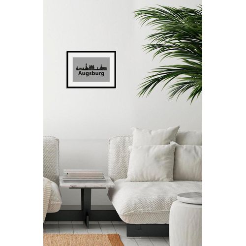 4049009839835 - Bild QUEENCE Augsburg Skyline Bilder Gr B H 50 cm x 40 cm Wandbild Städte Querformat 1 St grau Bild Kunstdruck Bilder mit Rahmen 4049009839835 - Bild QUEENCE Augsburg Skyline Bilder Gr B H 50 cm x 40 cm Wandbild Städte Querformat 1 St grau Bild Kunstdruck Bilder mit Rahmen
