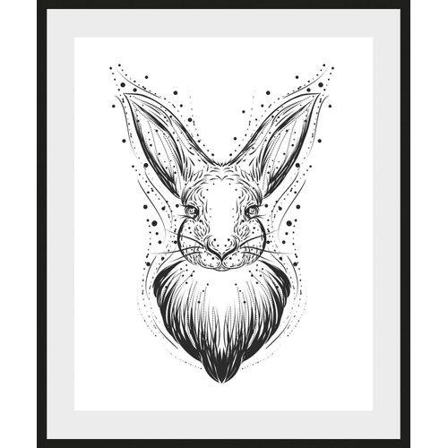 4049009930747 - Bild »Märta« Hase-Hasen-Schwarz-Weiss-Kunst-Haustiere (1 St) HD Premium Poster-Druck inkl Holzrahmen 4049009930747 - Bild »Märta« Hase-Hasen-Schwarz-Weiss-Kunst-Haustiere (1 St) HD Premium Poster-Druck inkl Holzrahmen