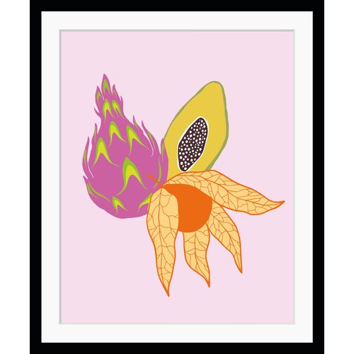 4049009920854 - Bild QUEENCE Artur Bilder Gr B H 30 cm x 40 cm Wandbild Obst Hochformat bunt (orange rosa pink) Kunstdrucke Obst gerahmt