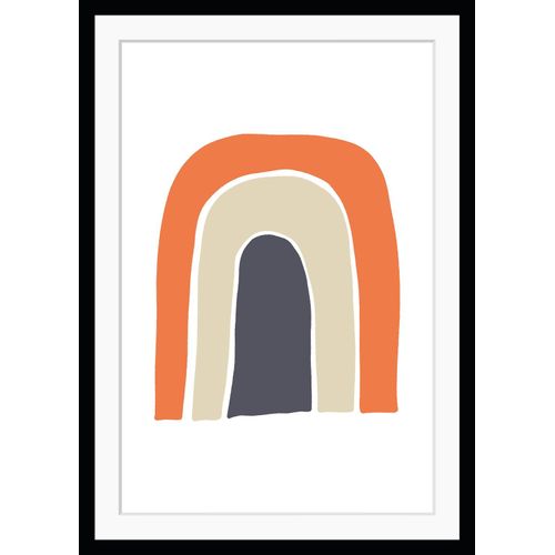 4049009891697 - Bild QUEENCE Rainbow Bilder Gr B H 40 cm x 50 cm Wandbild Abstrakt Hochformat beige (beige orange) Kunstdrucke Abstrakt gerahmt Figuren Regenbogen