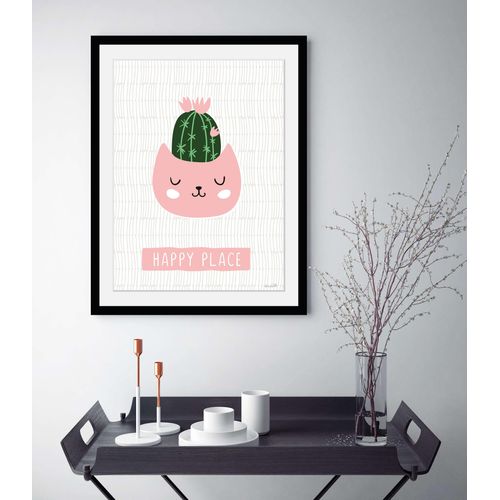4049009928980 - Bild »HAPPY PLACE« Pflanzen-Pflanzenbilder-Schriftzug-Katze-Katzenbilder-Sprüche & Texte (1 St) HD Premium Poster-Druck inkl Holzrahmen 4049009928980 - Bild »HAPPY PLACE« Pflanzen-Pflanzenbilder-Schriftzug-Katze-Katzenbilder-Sprüche & Texte (1 St) HD Premium Poster-Druck inkl Holzrahmen