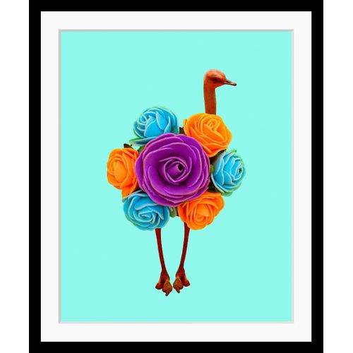 4049009894605 - Bild QUEENCE Amy Bilder Gr B H 30 cm x 40 cm Wandbild Blumen Hochformat bunt (lila hellblau orange) Kunstdrucke Blumen gerahmt Strauß