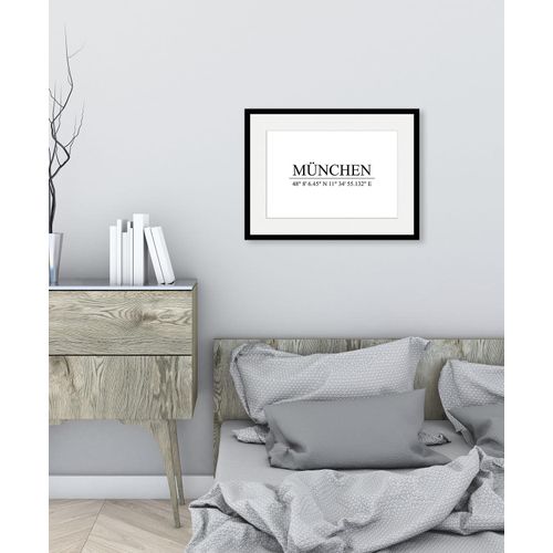 4049009837305 - Bild QUEENCE MÜNCHEN Bilder Gr B H 50 cm x 40 cm Wandbild Städte Querformat 1 St weiß Bild Kunstdruck Bilder mit Rahmen 4049009837305 - Bild QUEENCE MÜNCHEN Bilder Gr B H 50 cm x 40 cm Wandbild Städte Querformat 1 St weiß Bild Kunstdruck Bilder mit Rahmen