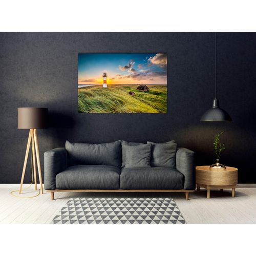 4047809882648 - Acrylglasbild QUEENCE Edgar Bilder Gr B H 70 cm x 50 cm Acrylglasbild Landschaft Querformat 1 St gelb (gelb blau) Acrylglasbilder