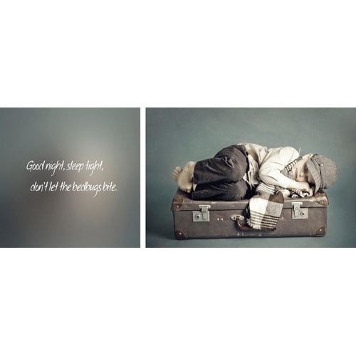 4049009635604 - Leinwandbild »Good night« Kind-Koffer-Kunst-Modern-Spa-Spa Bilder-Sprüche-Sprüche & Texte-Schriftzug-Schriftzüge (Set) Premium-Leinwandstoff Handarbeit aus Deutschland Spruch 2er Set