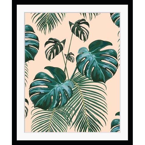 4049009868743 - Bild QUEENCE Alecksa Bilder Gr B H 50 cm x 60 cm Wandbild Blätter Hochformat grün Kunstdrucke gerahmt Natur Blätter Dschungel