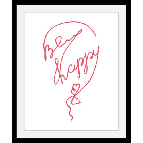 4049009044246 - Bild »Be Happy« Schriftzug-Schriftzüge-Herz-Herzbilder-Motivationsbilder HD Premium Poster-Druck inkl Holzrahmen 4049009044246 - Bild »Be Happy« Schriftzug-Schriftzüge-Herz-Herzbilder-Motivationsbilder HD Premium Poster-Druck inkl Holzrahmen