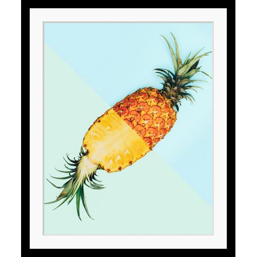 4049009921486 - Bild QUEENCE Justina Bilder Gr B H 30 cm x 40 cm Wandbild Obst Hochformat bunt (grün orange himmelblau) Kunstdrucke gerahmt Obst
