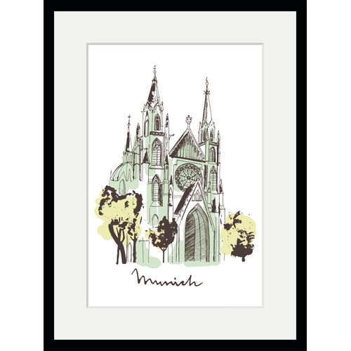 4049009913399 - Bild QUEENCE Munich Church Bilder Gr B H 30 cm x 40 cm Wandbild Kirche Hochformat grau Kunstdrucke Kirche München gerahmt 4049009913399 - Bild QUEENCE Munich Church Bilder Gr B H 30 cm x 40 cm Wandbild Kirche Hochformat grau Kunstdrucke Kirche München gerahmt