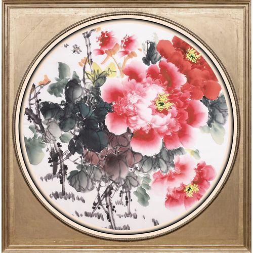 4049009093022 - Acrylglasbild »Rote Blüten« Blumen-Blumenbilder-Kunst-Pflanzen-Pflanzenbilder-Gemälde Fine Art-Print in Galeriequalität