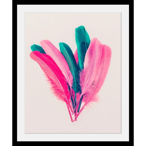 4049009354239 - Bild QUEENCE Federn Bilder Gr B H T 40 cm x 50 cm x 3 cm bunt Kunstdrucke Bilder in 3 Größen gerahmt