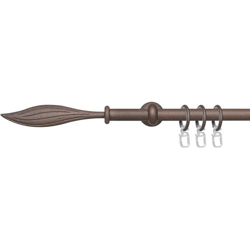 4016318402401 - Gardinenstange Esp Blatt Gardinenstangen Gr L 200 cm Ø 16 mm 1 läufig braun (rost) Gardinenstangen Wandmontage 1-läufig im Fixmaß Ø 16 mm