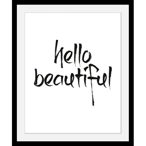 4049009077565 - Bild »Schönheit« Schwarz-Weiss-Schriftzug-Motivationsbilder-Liebessprüche HD Premium Poster-Druck inkl Holzrahmen