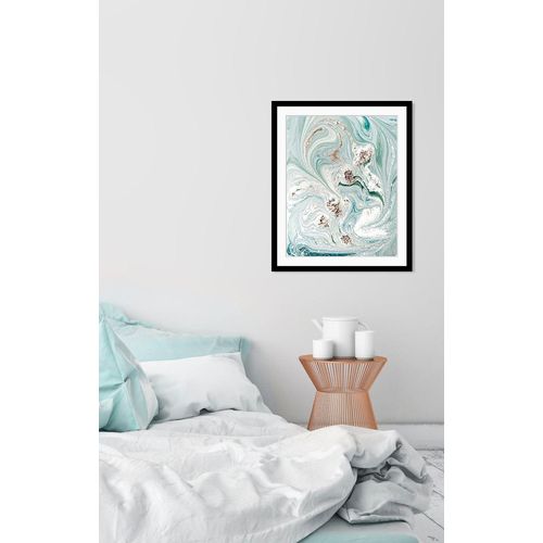 4049009848301 - Bild QUEENCE Balou Bilder Gr B H 50 cm x 70 cm Wandbild Abstrakt Hochformat 1 St blau Bild Kunstdruck Bilder mit Rahmen