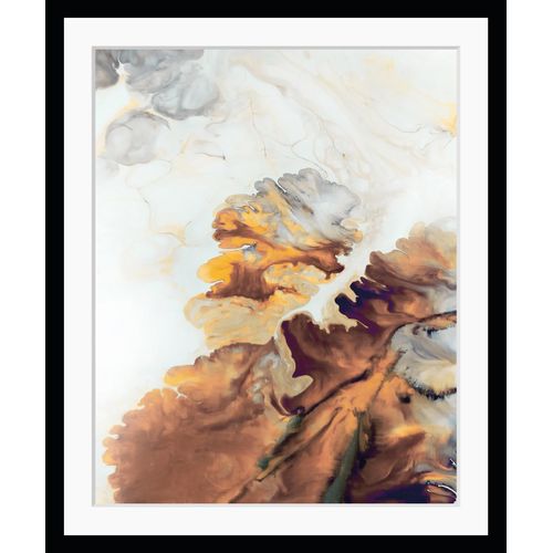 4049009848349 - Bild QUEENCE Benny Bilder Gr B H 30 cm x 40 cm Wandbild Abstrakt Hochformat rot (rot gold) Kunstdrucke Muster Marmor Abstrakt gerahmt