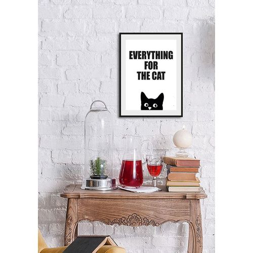 4049009933670 - Bild »EVERYTHING FOR THE CAT« Schriftzug-Humor-Sprüche & Texte-Schwarz-Weiss-Katze-Katzenbilder (1 St) HD Premium Poster-Druck inkl Holzrahmen 4049009933670 - Bild »EVERYTHING FOR THE CAT« Schriftzug-Humor-Sprüche & Texte-Schwarz-Weiss-Katze-Katzenbilder (1 St) HD Premium Poster-Druck inkl Holzrahmen