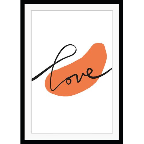 4049009891659 - Bild QUEENCE Love Bilder Gr B H 30 cm x 40 cm Wandbild Abstrakt Hochformat orange Kunstdrucke Figuren gerahmt Abstrakt