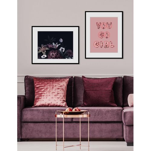 4049009842040 - Bild QUEENCE Valeria Bilder Gr B H 40 cm x 30 cm Wandbild Blumen Querformat 1 St lila Bild Kunstdruck Bilder mit Rahmen