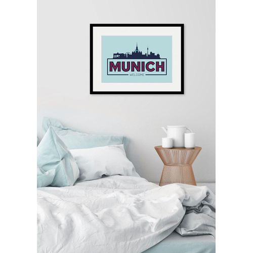 4049009839118 - Bild QUEENCE Welcome Munich Bilder Gr B H 50 cm x 40 cm Wandbild Städte Querformat 1 St blau Bild Kunstdruck Bilder mit Rahmen 4049009839118 - Bild QUEENCE Welcome Munich Bilder Gr B H 50 cm x 40 cm Wandbild Städte Querformat 1 St blau Bild Kunstdruck Bilder mit Rahmen