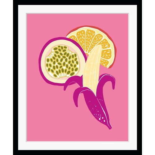 4049009920793 - Bild QUEENCE Leonardo Bilder Gr B H 30 cm x 40 cm Wandbild Obst Hochformat pink (pink gelb) Kunstdrucke gerahmt Obst