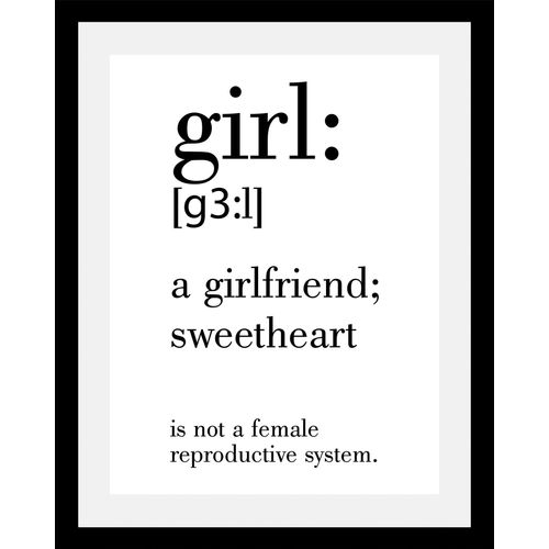 4049009494607 - Bild »Girl« Sprüche & Texte-Schriftzug-Humor-Motivationsbilder-Schwarz-Weiss HD Premium Poster-Druck inkl Holzrahmen