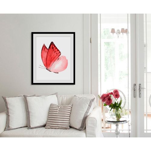 4049009846833 - Bild QUEENCE Liana Bilder Gr B H 50 cm x 70 cm Wandbild Schmetterlinge Hochformat 1 St rosa Bild Kunstdruck Bilder mit Rahmen