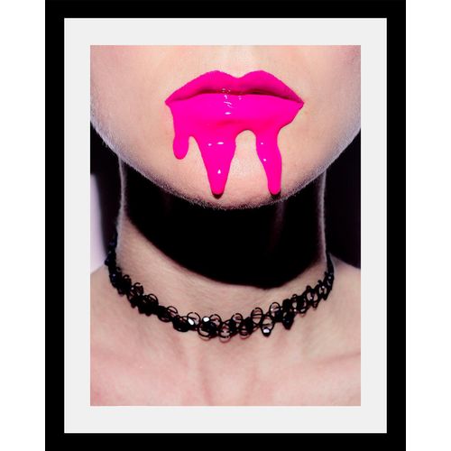 4049009079354 - Bild »Mund« Kunst-Bilder von Frauen-Bilder von Männern-Erotische Bilder HD Premium Poster-Druck inkl Holzrahmen
