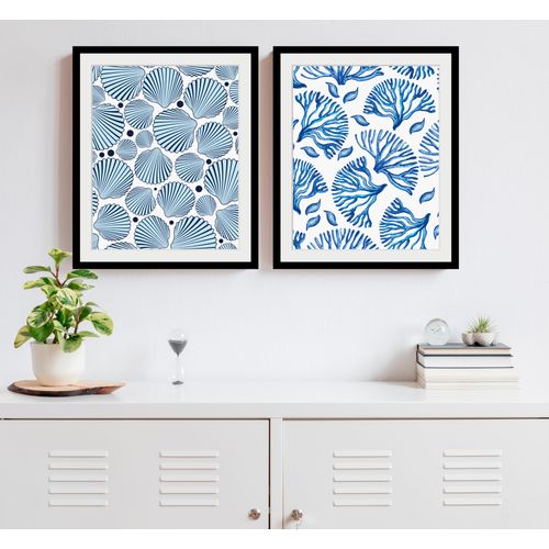 4049009845126 - Bild QUEENCE Toby Bilder Gr B H 50 cm x 70 cm Wandbild Meer Hochformat 1 St blau Bild Kunstdruck Bilder mit Rahmen