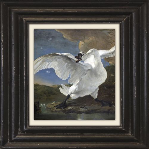 4049009357544 - Leinwandbild »Schwan« Kunst-Schwanen Bilder-Tiere Premium-Leinwandstoff Handarbeit aus Deutschland 40x40cm