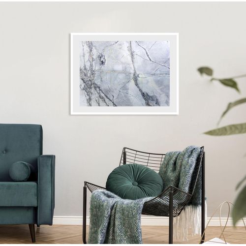 4049009919506 - Bild QUEENCE Adele Bilder Gr B H 40 cm x 30 cm Wandbild Abstrakt Querformat 1 St grau (weiß) Bild Kunstdruck Bilder mit Rahmen