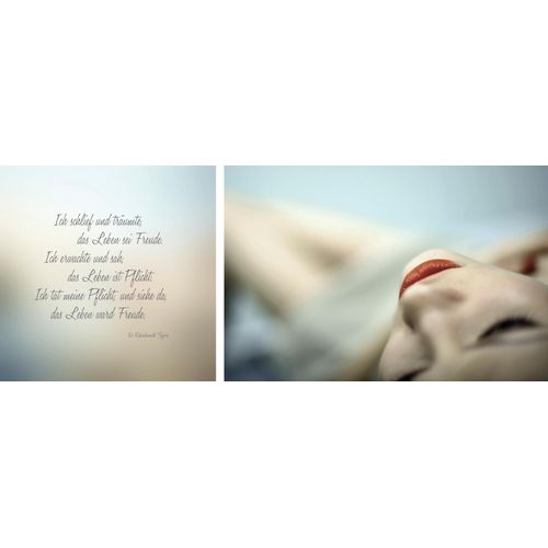 4049009076650 - Leinwandbild »Freude & Pflicht« Foto-Menschen-Kunst-Modern-Spa-Spa Bilder-Sprüche-Sprüche & Texte-Schriftzug-Schriftzüge-Liebessprüche (Set) Premium-Leinwandstoff Handarbeit aus Deutschland Zitat 2er Set
