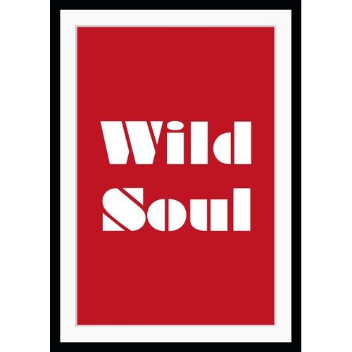 4049009892137 - Bild QUEENCE Wild Soul Bilder Gr B H 30 cm x 40 cm Wandbild Sprüche & Texte Hochformat rot Kunstdrucke Spruch gerahmt