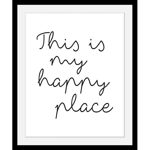 4049009145400 - Bild »happy place« Schwarz-Weiss-Schriftzug-Motivationsbilder-Fashion-Frau HD Premium Poster-Druck inkl Holzrahmen 4049009145400 - Bild »happy place« Schwarz-Weiss-Schriftzug-Motivationsbilder-Fashion-Frau HD Premium Poster-Druck inkl Holzrahmen