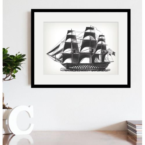 4049009839804 - Bild QUEENCE Jackie Bilder Gr B H 50 cm x 40 cm Wandbild Schiffe Querformat 1 St weiß Bild Kunstdruck Bilder mit Rahmen 4049009839804 - Bild QUEENCE Jackie Bilder Gr B H 50 cm x 40 cm Wandbild Schiffe Querformat 1 St weiß Bild Kunstdruck Bilder mit Rahmen
