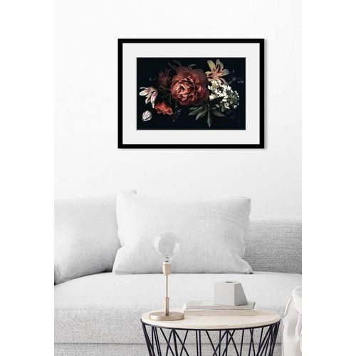4049009847694 - Bild QUEENCE Rose Bilder Gr B H 50 cm x 40 cm Wandbild Blumen Querformat 1 St rot Bild Kunstdruck Bilder mit Rahmen